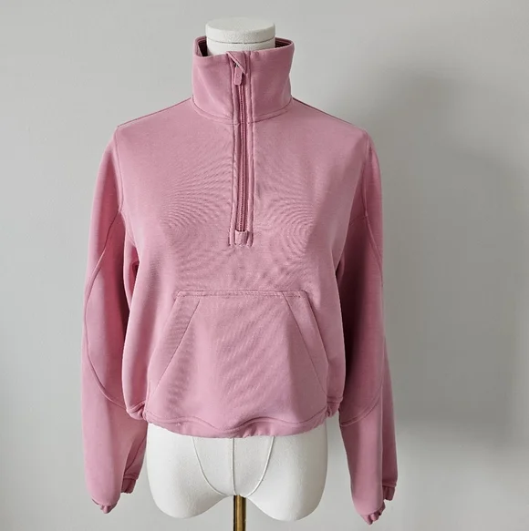 Lululemon 2 Light Baby Pink Brushed Softstreme Half Zip Sweater - Picture 1 of 8